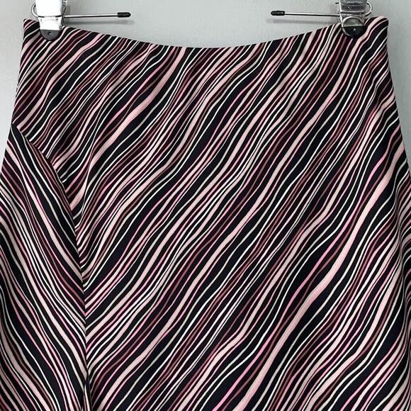Worthington Woman Plus Size 16W Pink Diagonal Striped Y2K Skirt Asymmetrical - Picture 2 of 9